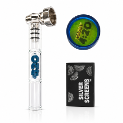 Set ATOMIC Pipe en verre et Grinder disponible sur CBD GARDEN, boutique spécialisée en CBD et accessoires fumeurs premium.