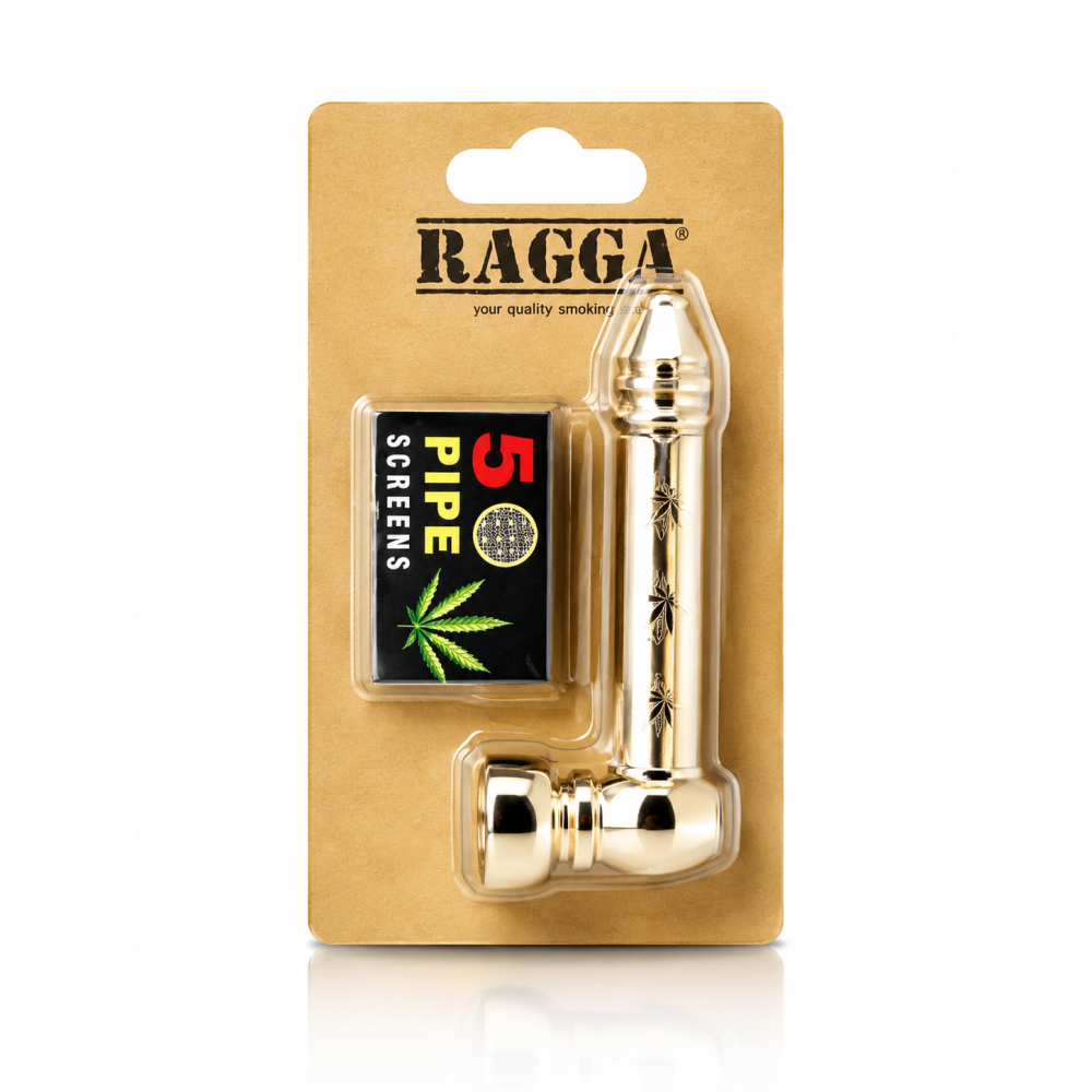 RAGGA Pipe en métal Gold compacte premium disponible sur CBD GARDEN