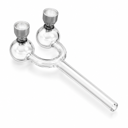 ATOMIC Pipe en verre double disponible sur CBD GARDEN, boutique spécialisée en CBD et accessoires fumeurs premium.