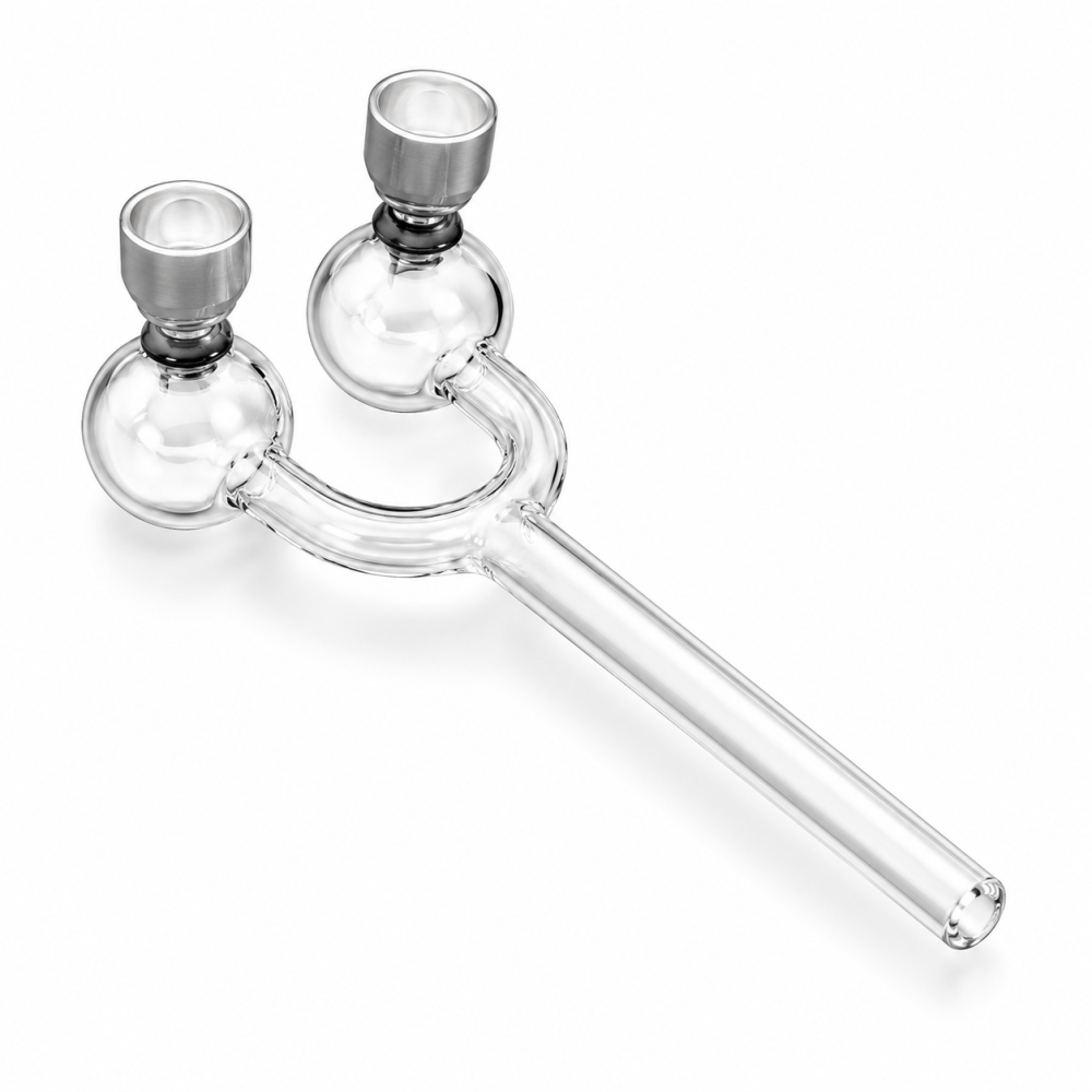 ATOMIC Pipe en verre double disponible sur CBD GARDEN, boutique spécialisée en CBD et accessoires fumeurs premium.