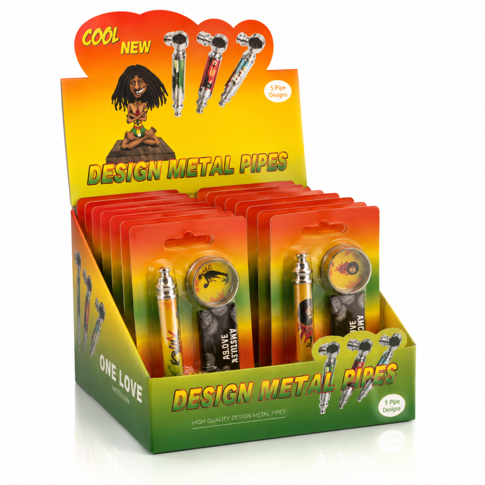 Set mini Pipe métal et grinder disponible sur CBD GARDEN, boutique spécialisée en CBD et accessoires fumeurs premium.