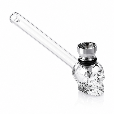 Dreamliner Pipe en verre Skull Bowl 15cm disponible sur CBD GARDEN, boutique spécialisée en CBD et accessoires fumeurs premium.