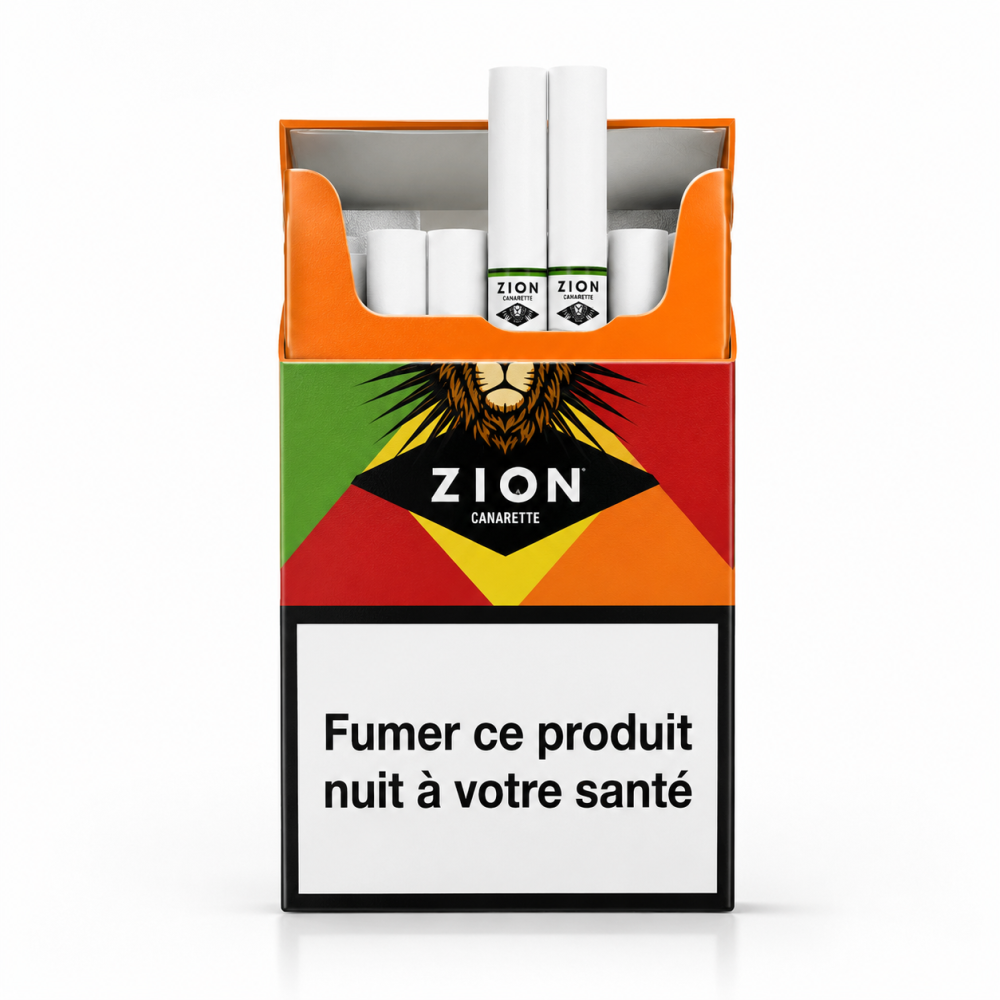 Paquet de ZION Canarette Cigarette CBD sans tabac disponible chez CBD Garden