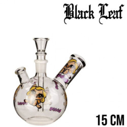 Mini bang en verre BLACK LEAF Piggi 15 cm