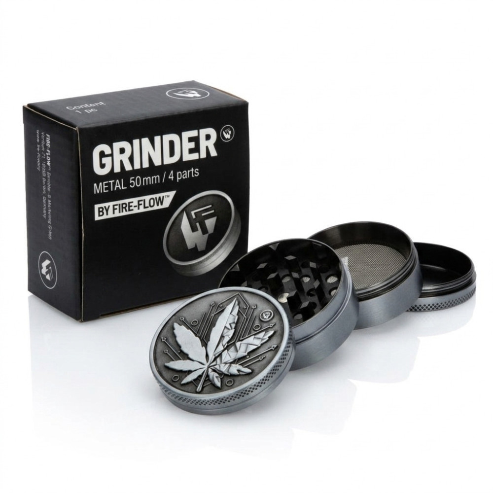Grinder métal FIRE FLOW 50 mm 4 parties gris foncé