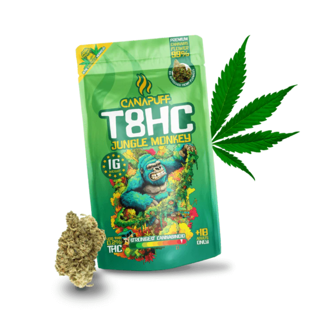 Fleur T8HC Jungle Monkey Cannapuff – variété puissante et stimulante